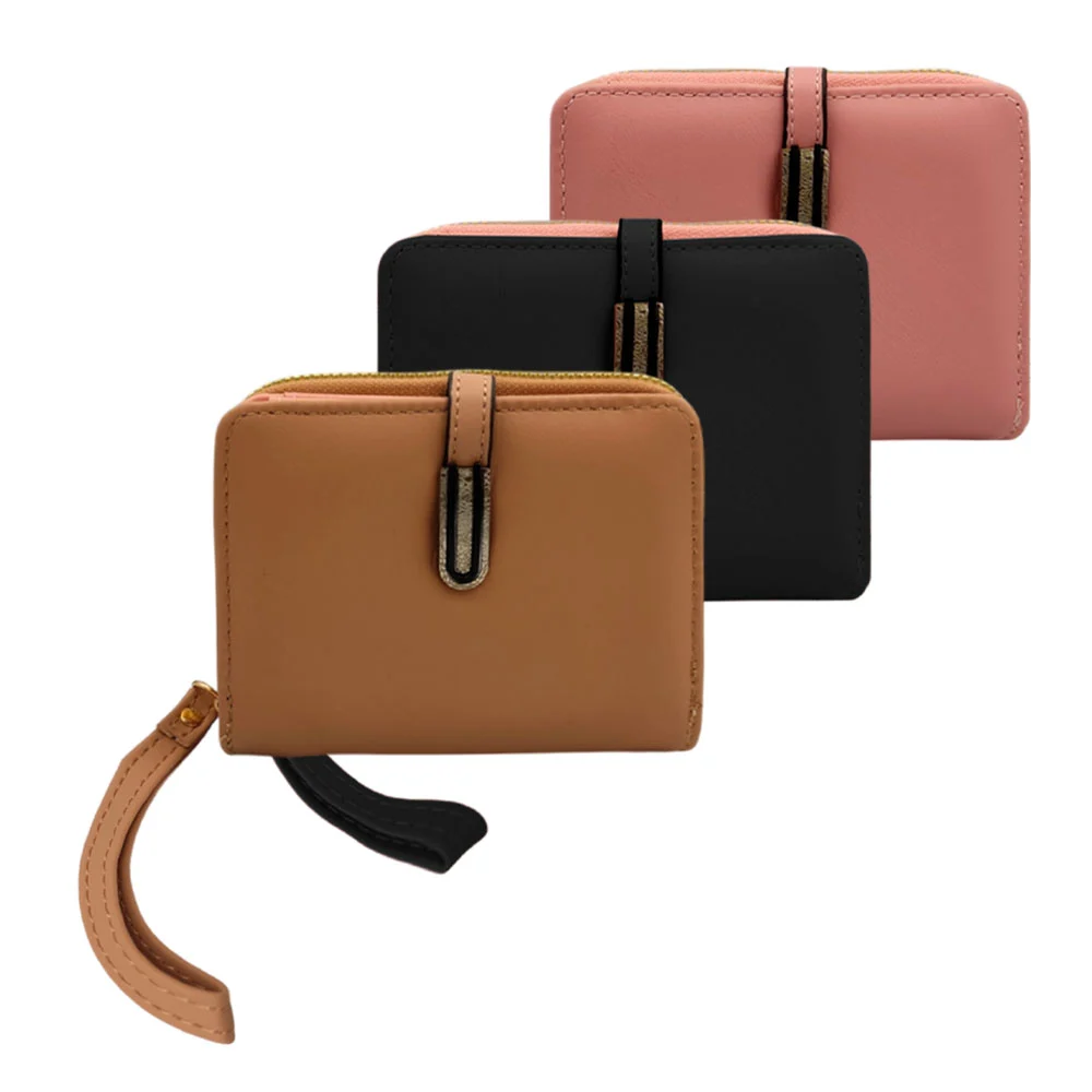 Cartera / monedero con broche de botón con placa y cierre dorado / c3…
