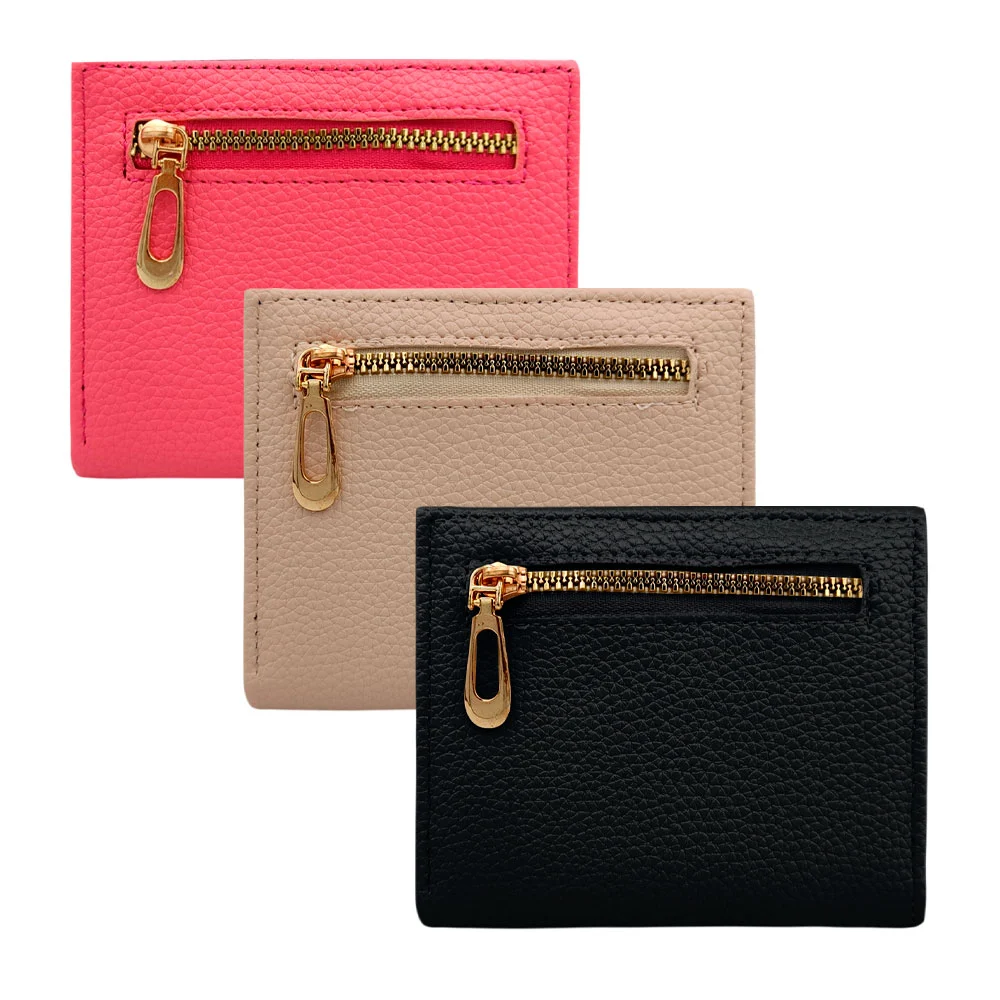 Cartera / monedero de piel sintética de cierre dorado para dama / c34…