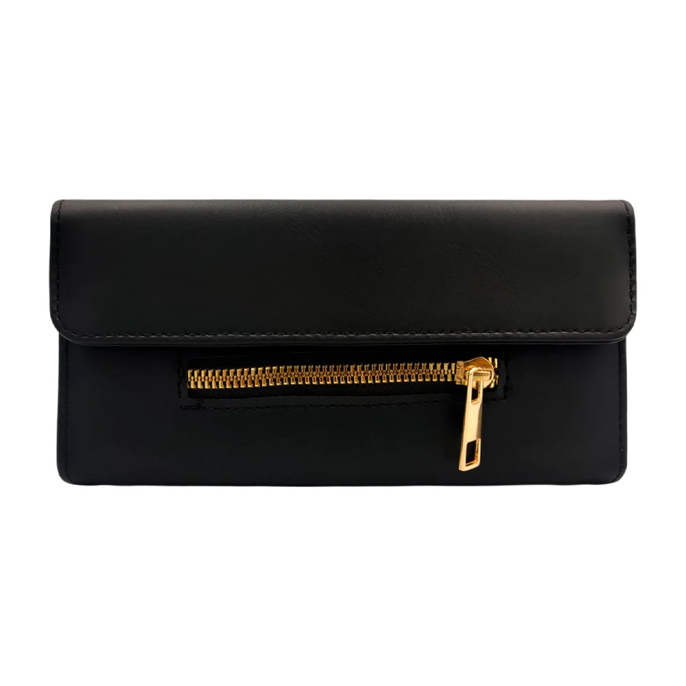 Cartera rectangular con cierre dorado para dama, variedad de colores …