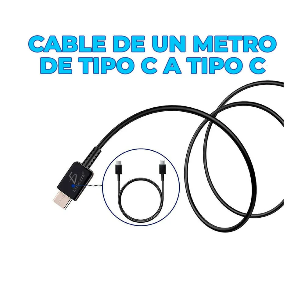 Combo cargador usb-c ele-gate de carga rápida con cable tipo c de 1 m…
