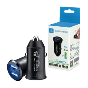 Plug cargador de carro con 2 puertos usb 2.1a 5v