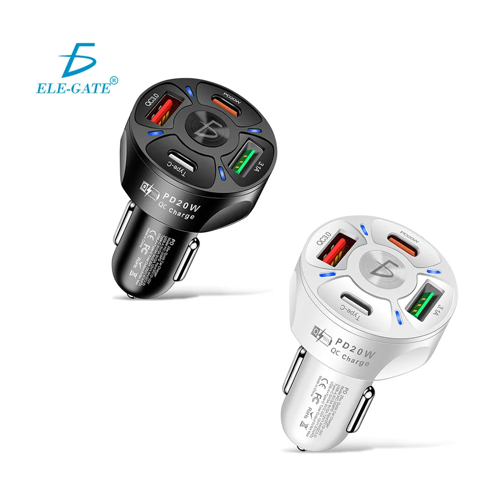 Cargador / plug 4 en 1 para carro, con 2 puertos usb de carga rápida …