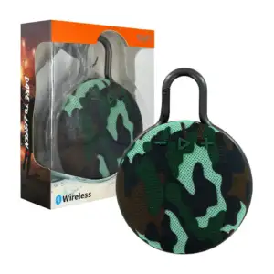 Bocina bluetooth circular portátil con gancho resistente, variedad de…