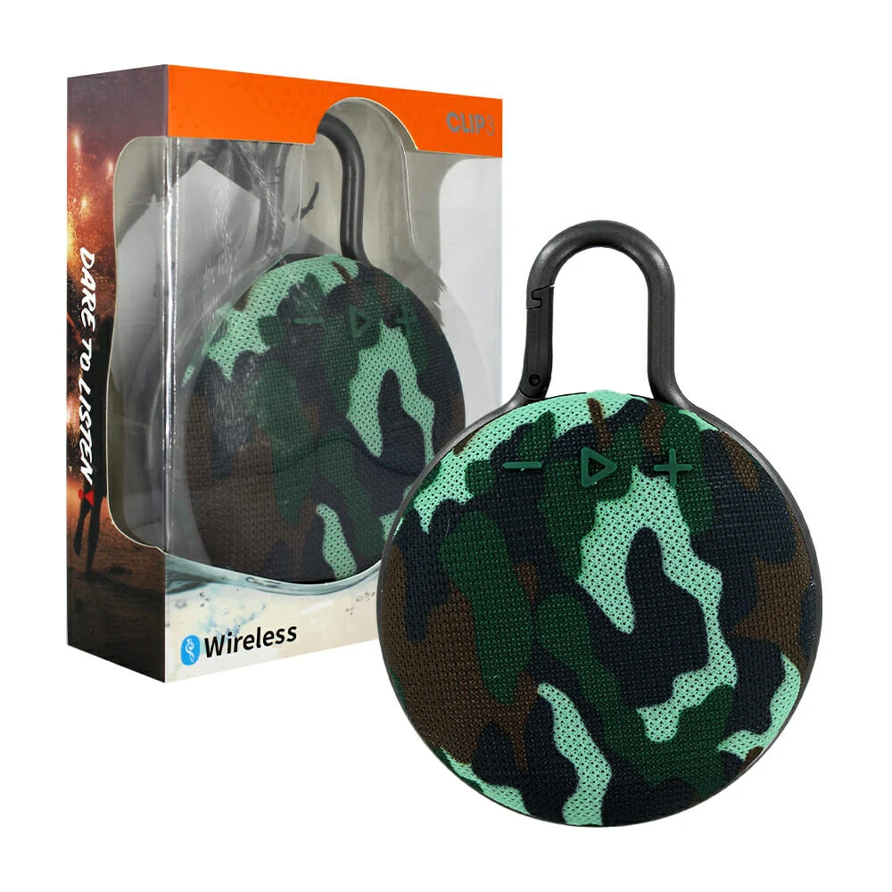 Bocina bluetooth circular portátil con gancho resistente, variedad de…