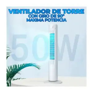 Ventilador ele-gate tipo torre de 29 pulgadas con giro de 90°, 3 velo…