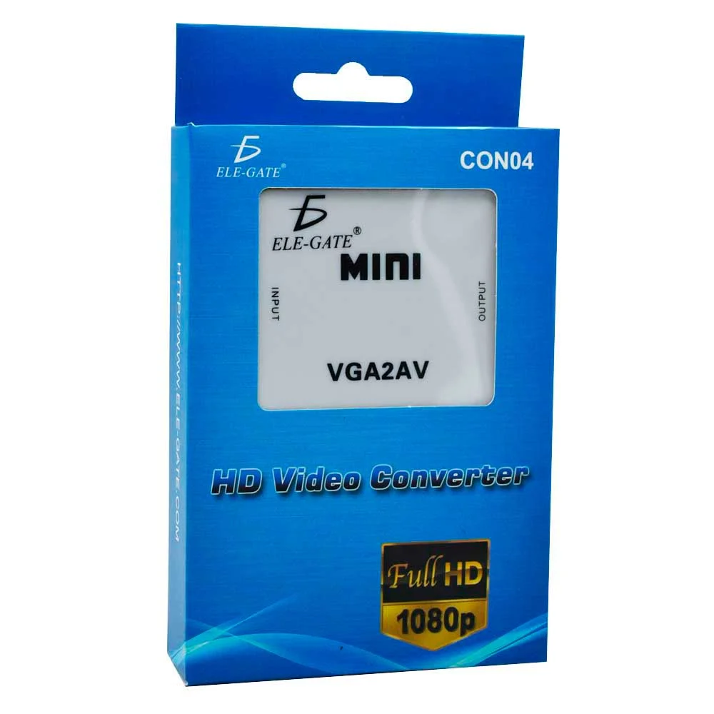 Adaptador / convertidor de entrada vga a rca y entrada auxiliar, para…