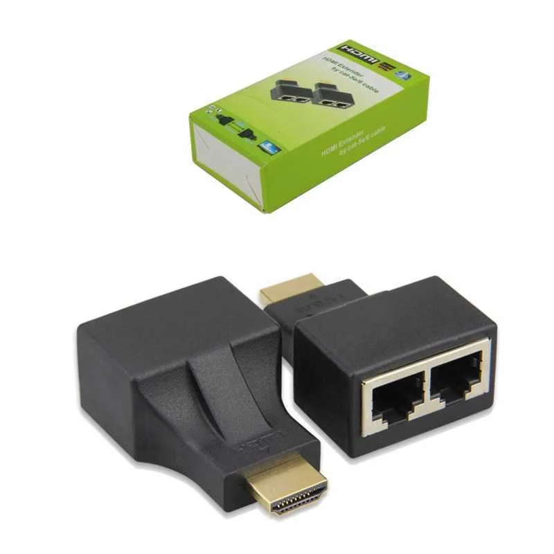Adaptador extensor de entrada lan a hdmi 30m, variedad de funciones /…