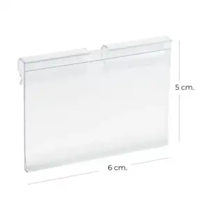 1pza Porta precios plano de plástico transparente / con.89