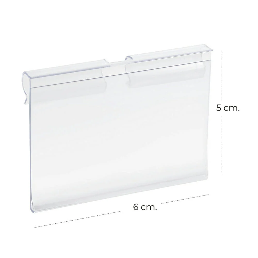 1pza Porta precios plano de plástico transparente / con.89