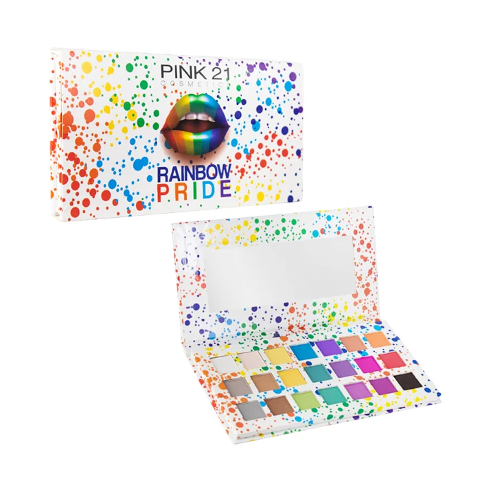 Paleta de sombras rectangular para ojos con 21 tonos sólidos brillant…