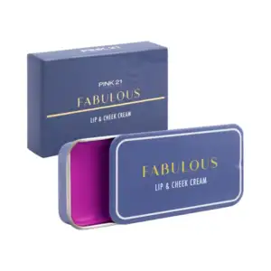 1pza estuche metálico pequeño con crema para labios y mejillas con ar…