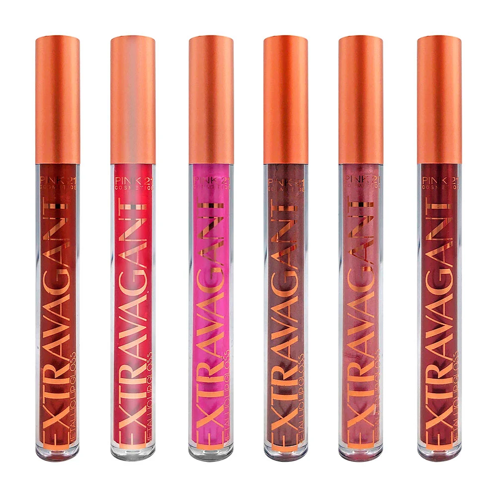 1pza labial líquido lip gloss con efecto metálico y aplicador, 3.5ml,…