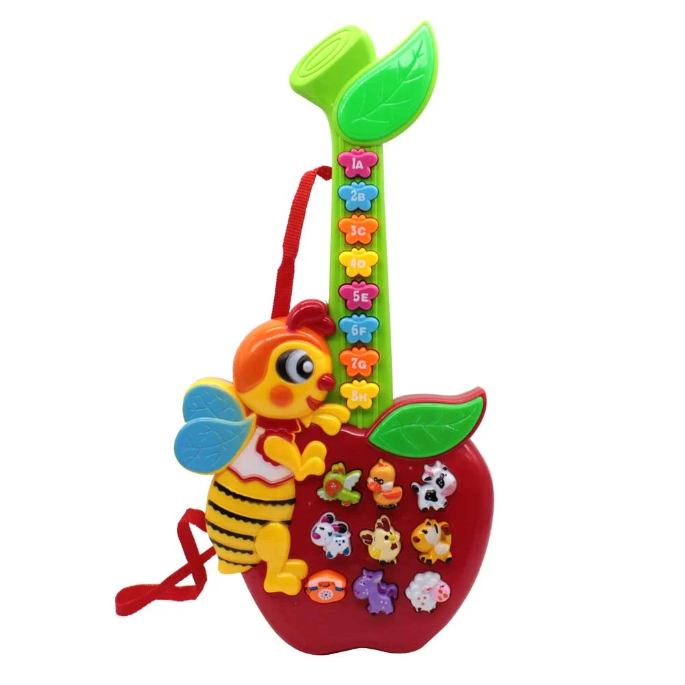 Guitarra infantil musical con luz y sonido de animales, en forma de m…