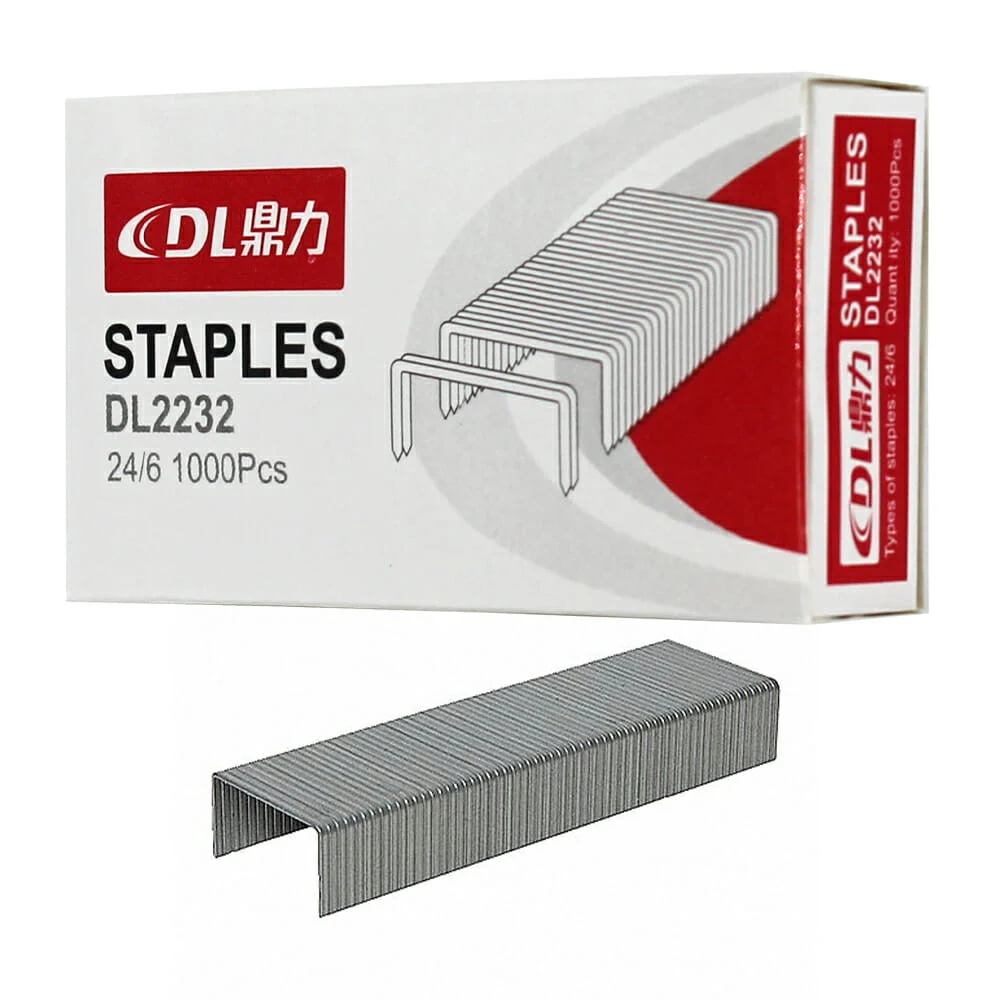 1pza Caja con 1,000 grapas metálicas medida 24/6 para engrapadora / dl2232