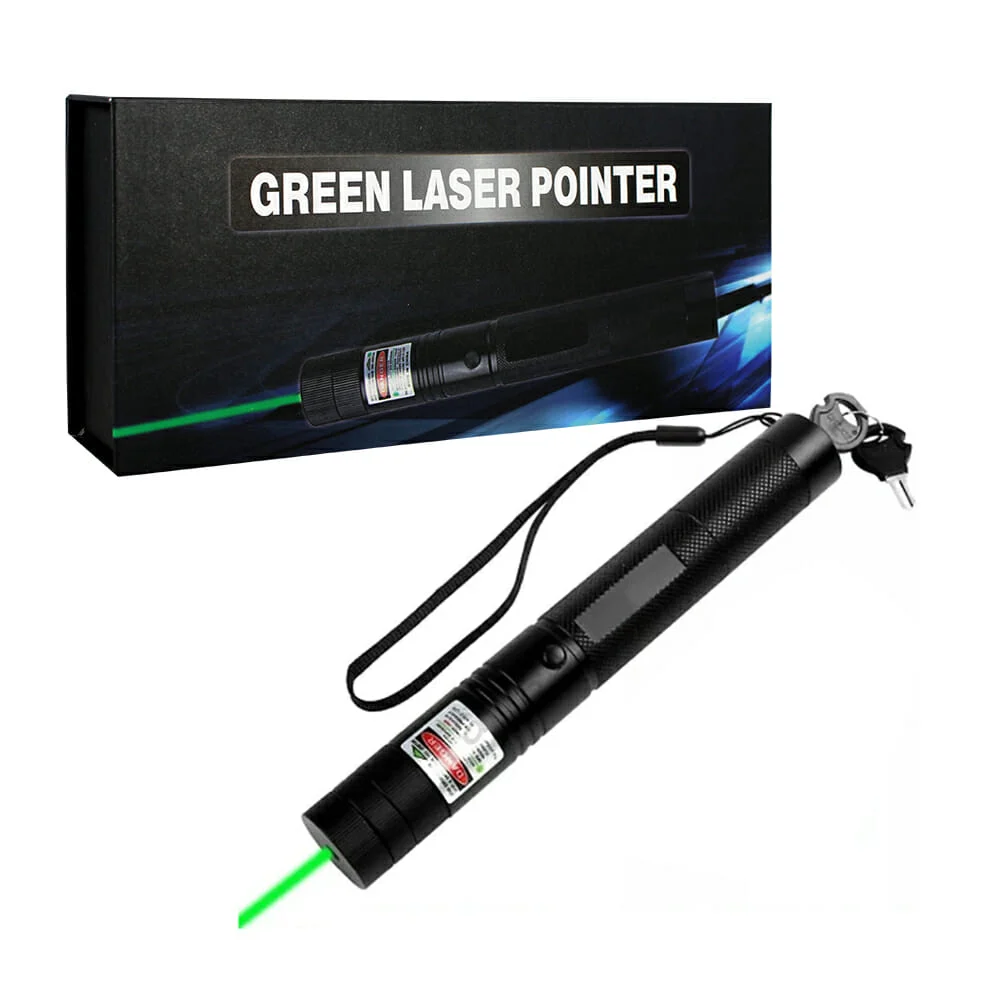 Apuntador / puntero láser color verde con llave de seguridad, batería…