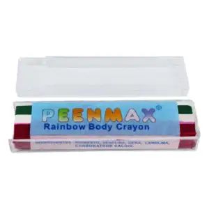 1pza Barra crayon para maquillaje tricolor verde, blanco y rojo / pee…
