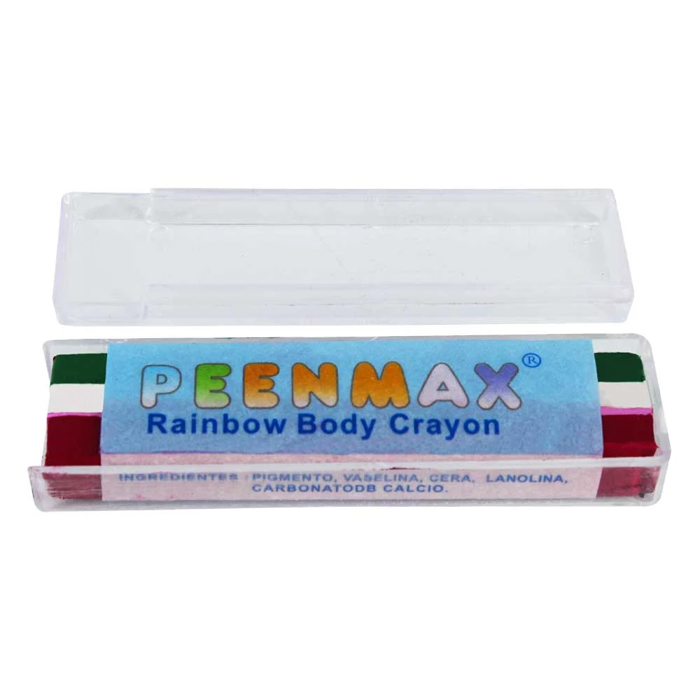 1pza Barra crayon para maquillaje tricolor verde, blanco y rojo / pee…