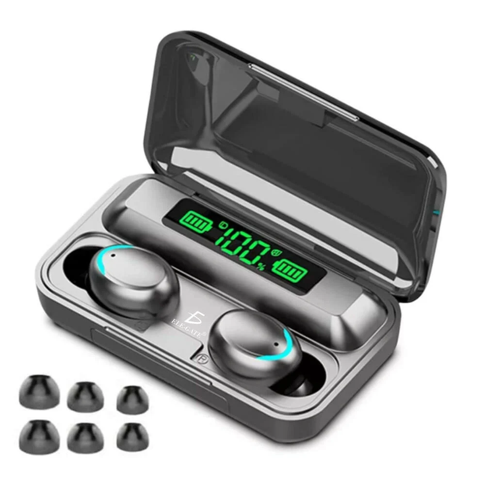 Audífonos inalámbricos tipo chícharo con almohadillas de silicona, iluminación led y estuche de carga rectangular con indicador de batería, variedad de colores / ear.bt.f9