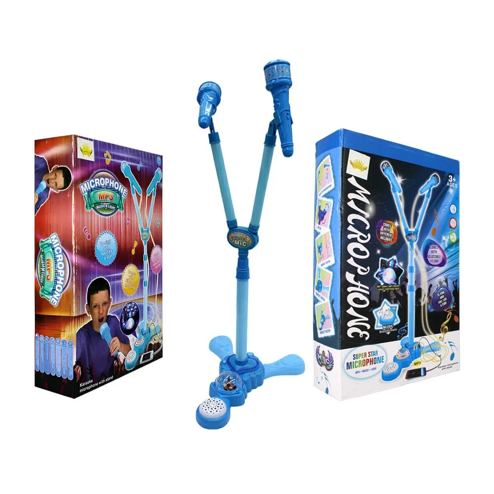 Micrófono de juguete doble para niños con luces y sonidos, variedad d…