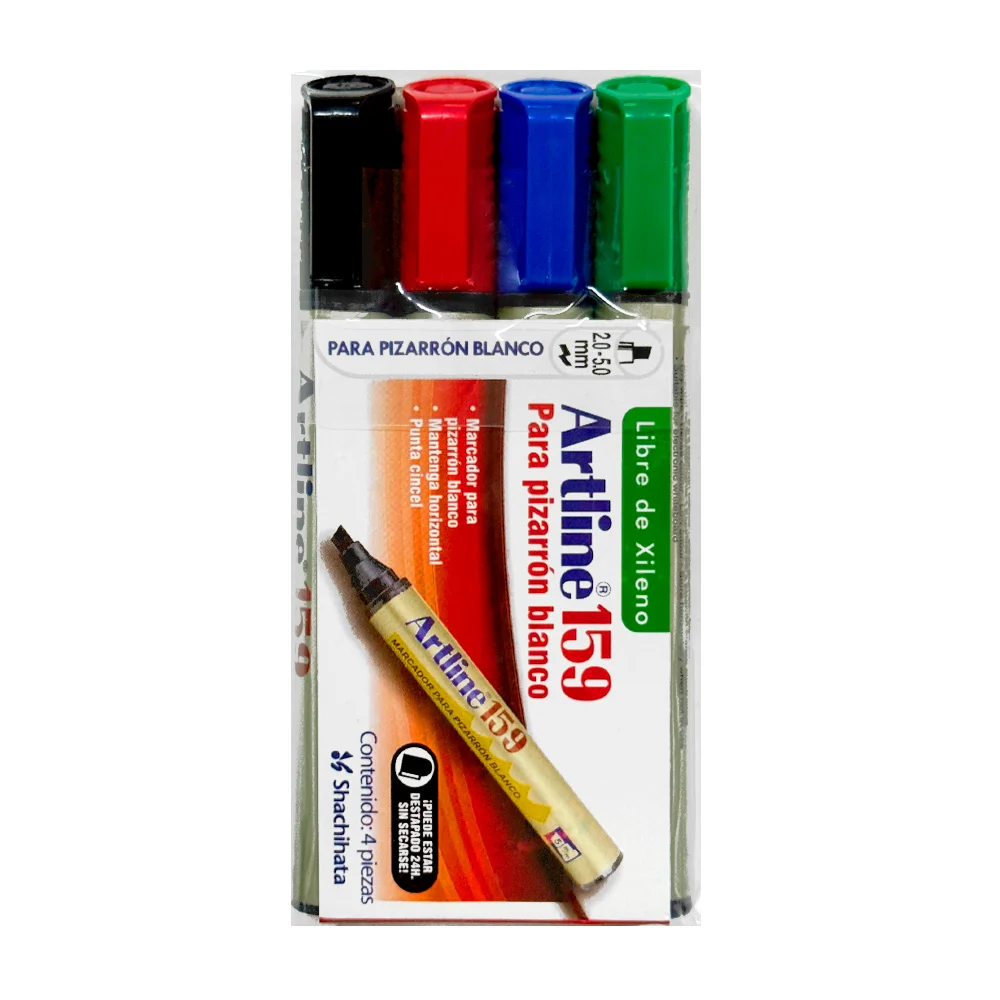 Paquete con 4 marcadores para pizarrón blanco / artline159 / ek-159/4w