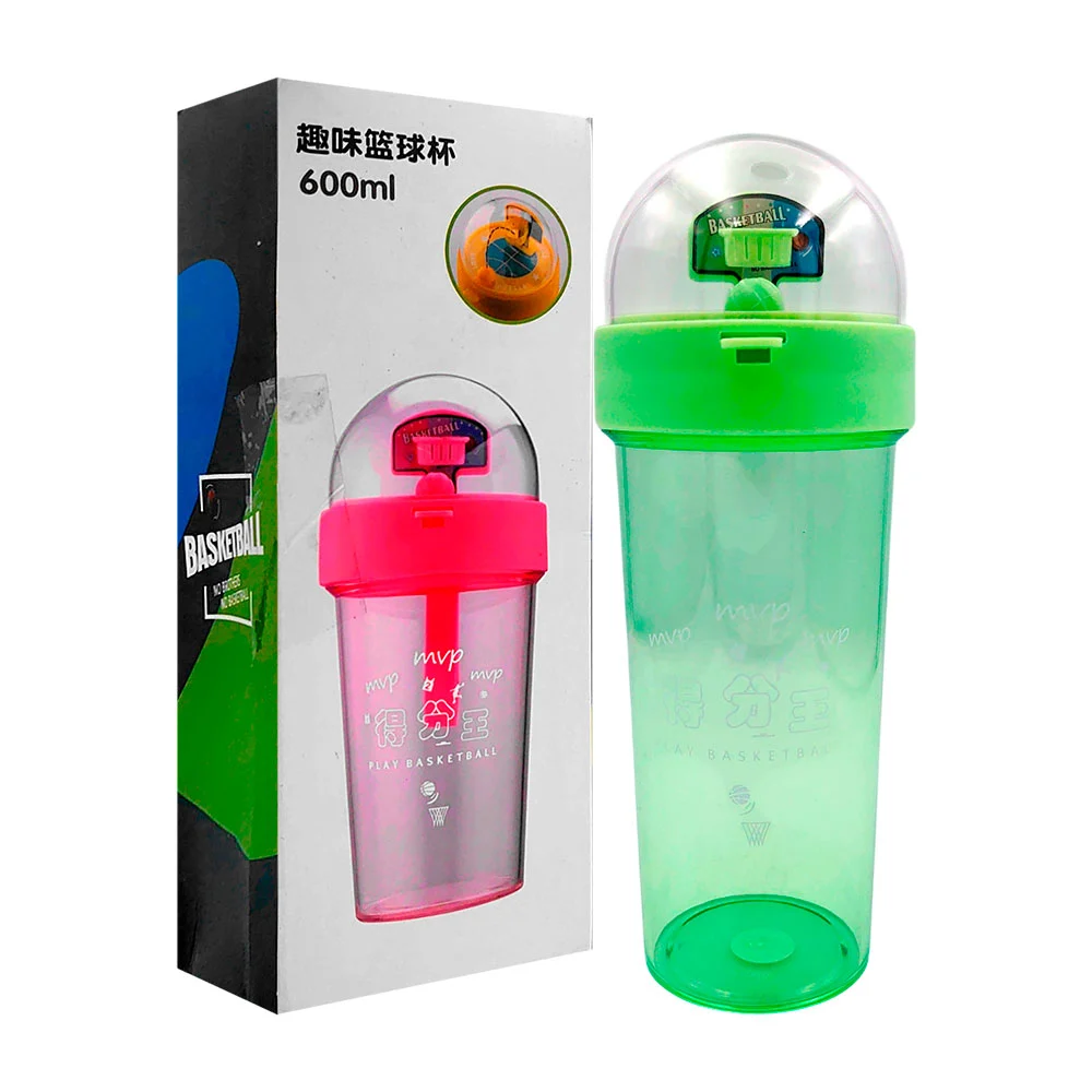 Vaso de plástico + tapa domo con juego de basquetbol, 500ml - 600ml v…