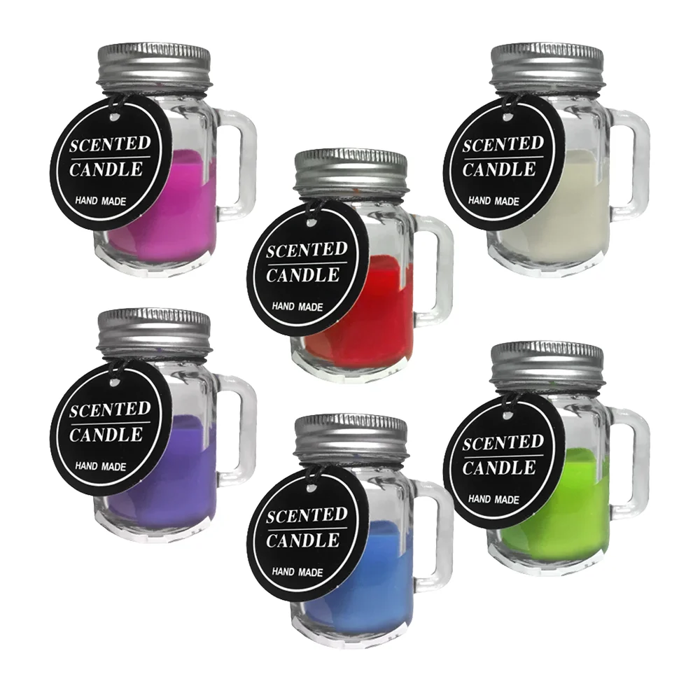 1pza vela aromática de 7.2 cm en mini taza de vidrio con tapa / F4257