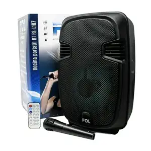 Bocina bluetooth Fol, USB, TF, radio FM , micrófono, luz led y contro…