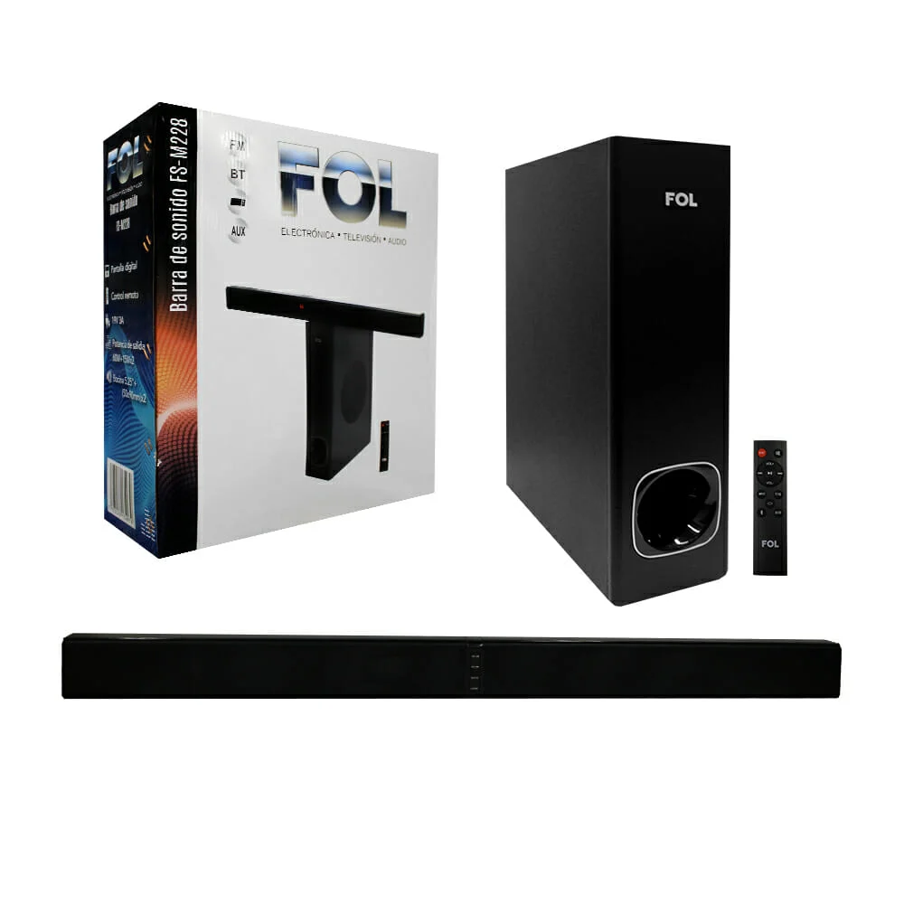 Barra de sonido fol con bluetooth / radio fm / usb / aux 5.25 fs-m228…