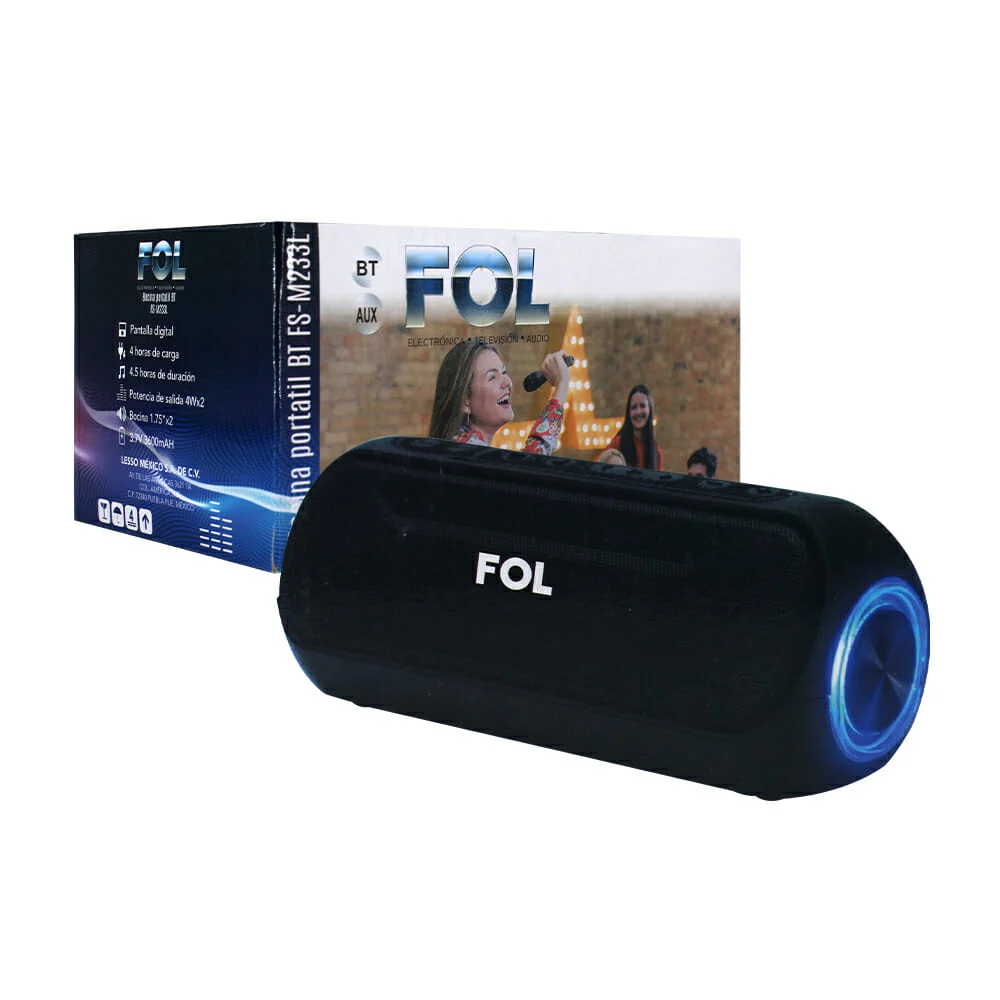Bocina cilíndrica fol, inalámbrica, con iluminación led, variedad de …