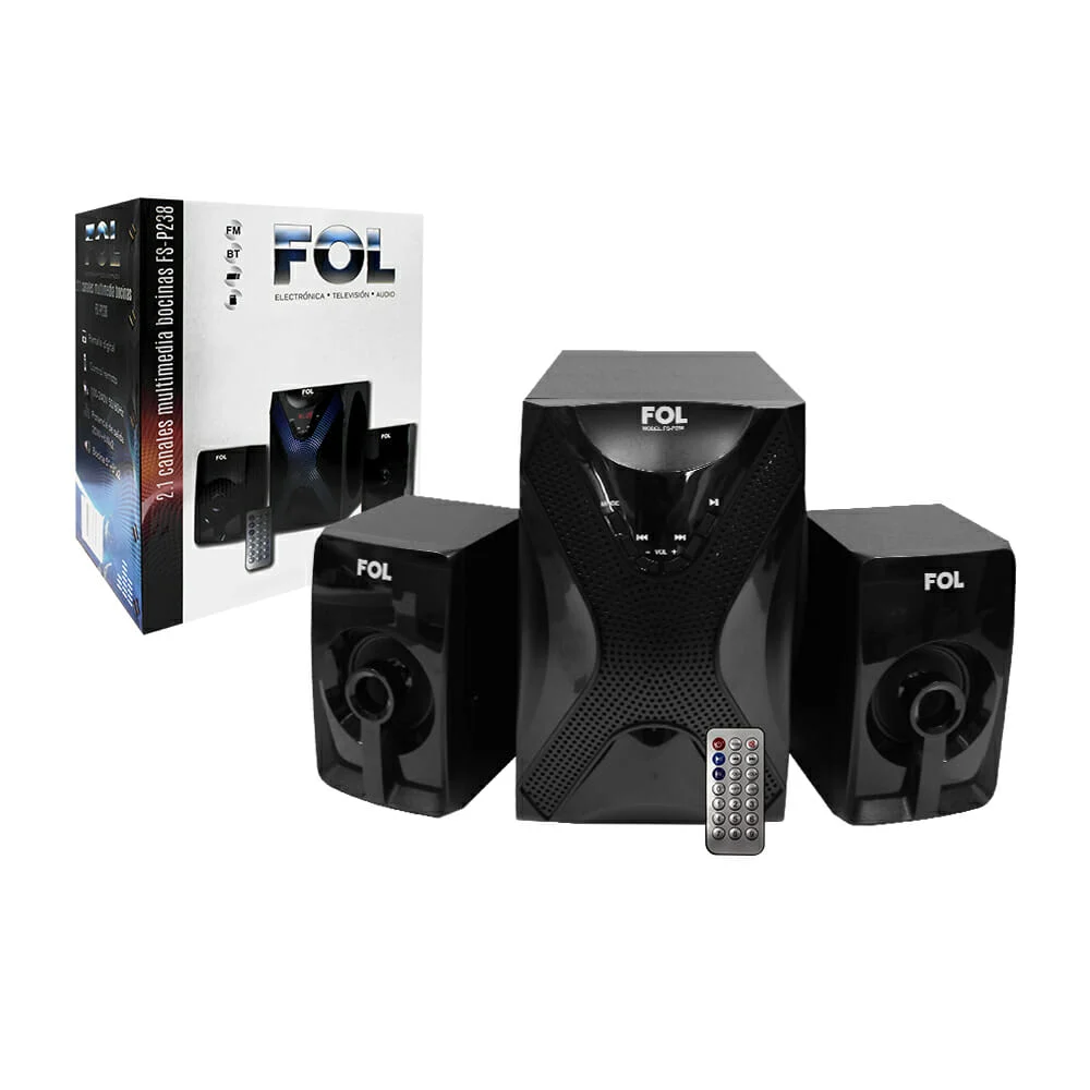 Teatro en casa, 3 bocinas fol con canales multimedia fm/usb/tf + cont…