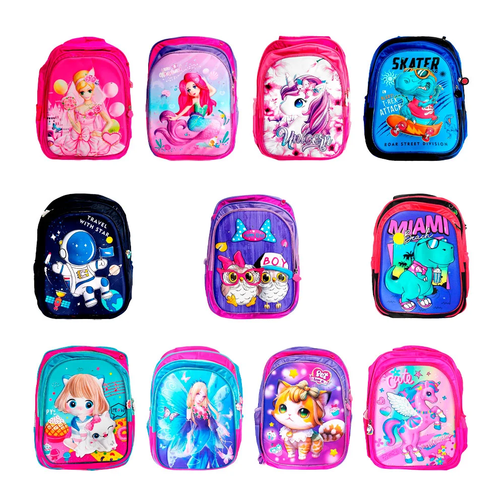 Mochila escolar con 3 compartimentos, lonchera, lapicera y broches pa…