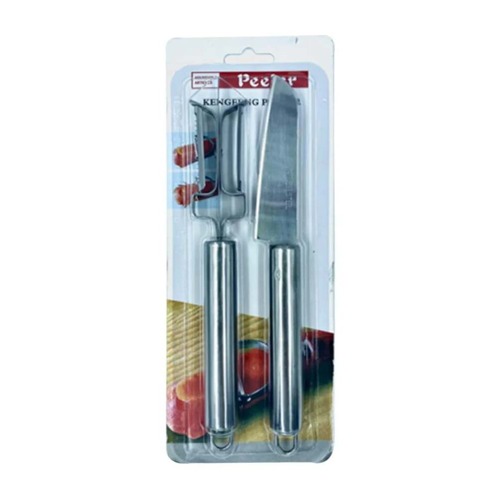 Paquete de 2 utensilios de cocina, pelador y cuchillo con mango metál…