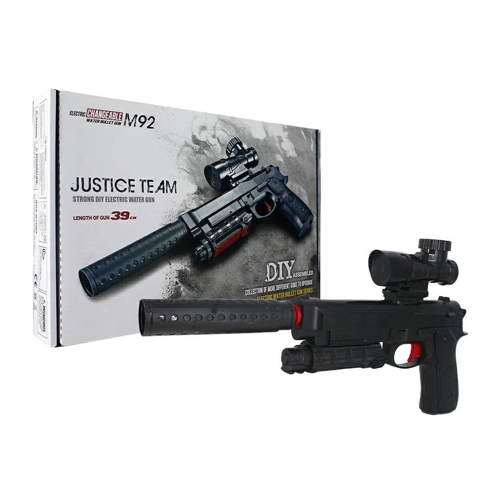 Pistola recargable lanza bolitas de hidrogel, en color negro / g920a