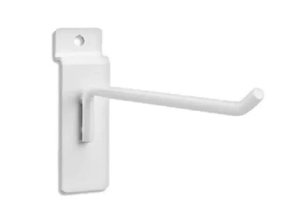 1pza Gancho metálico blanco o cromado de 5cm para panel ranurado / ga…