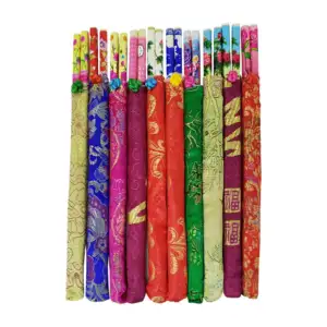 Par de palillos chinos reutilizables y funda con diseño, variedad de …