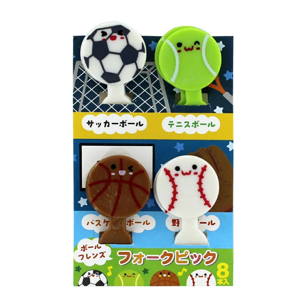 Paquete con 4 pares de tenedores pequeños con diseño de balones, vari…