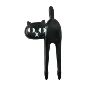 Paquete con 6 pares de palillos con diseño de gato color negro / hj-0…