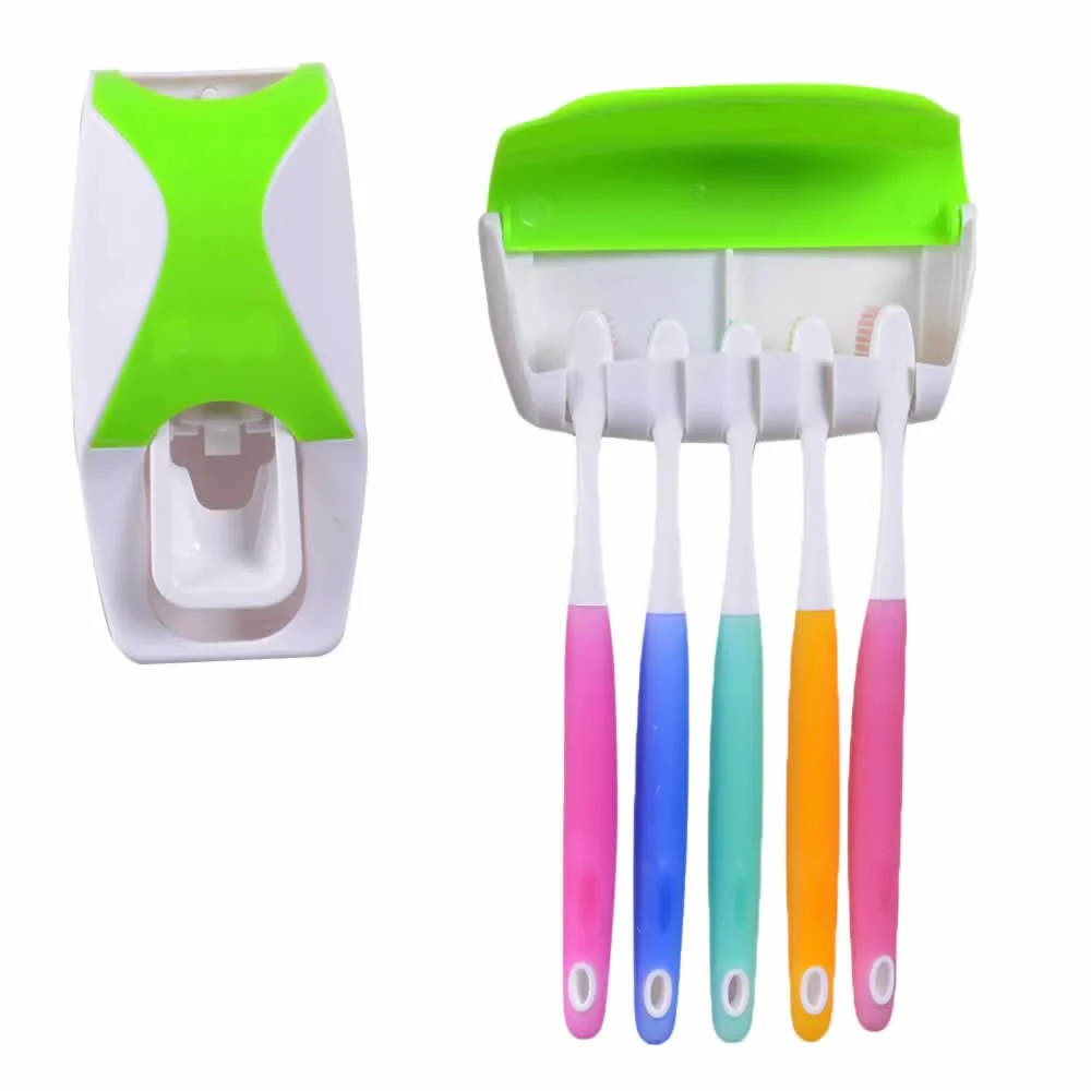 Dispensador manual juxin para pasta dental y porta cepillos de 5 comp…