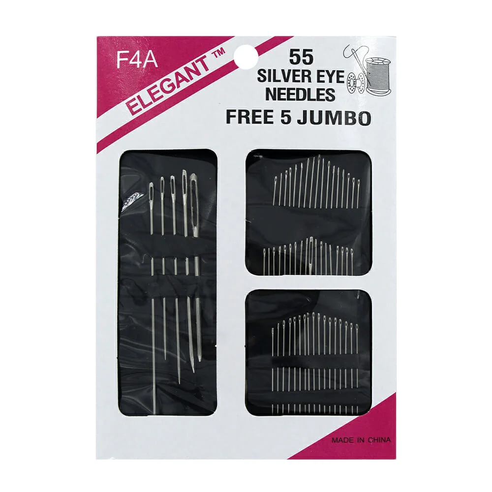 Paquete con 55 agujas metálicas de diferentes tamaños para costura / kf-816 / tl35541