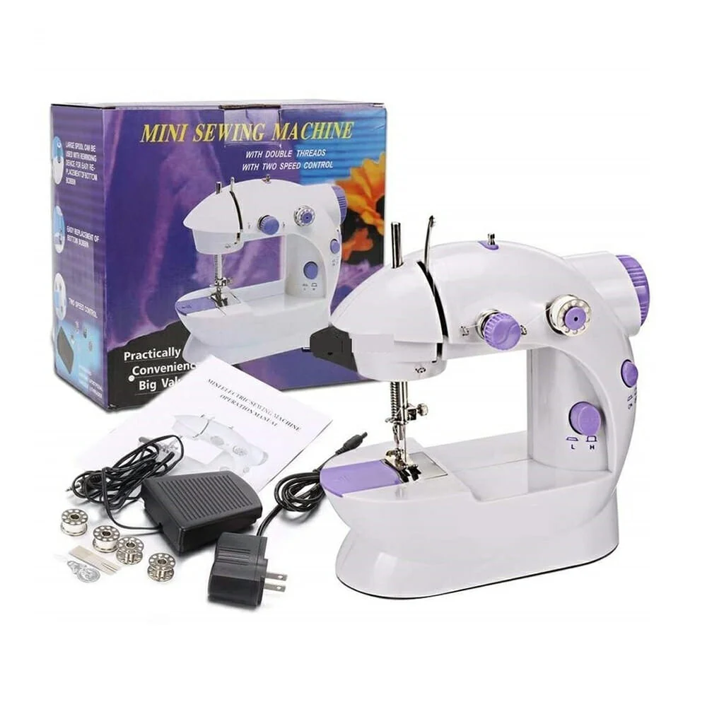 Mini máquina de coser automática con 2 velocidades y función de doble…