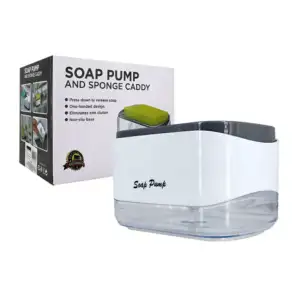 Dispensador automático de jabón líquido con soporte para esponja / so…