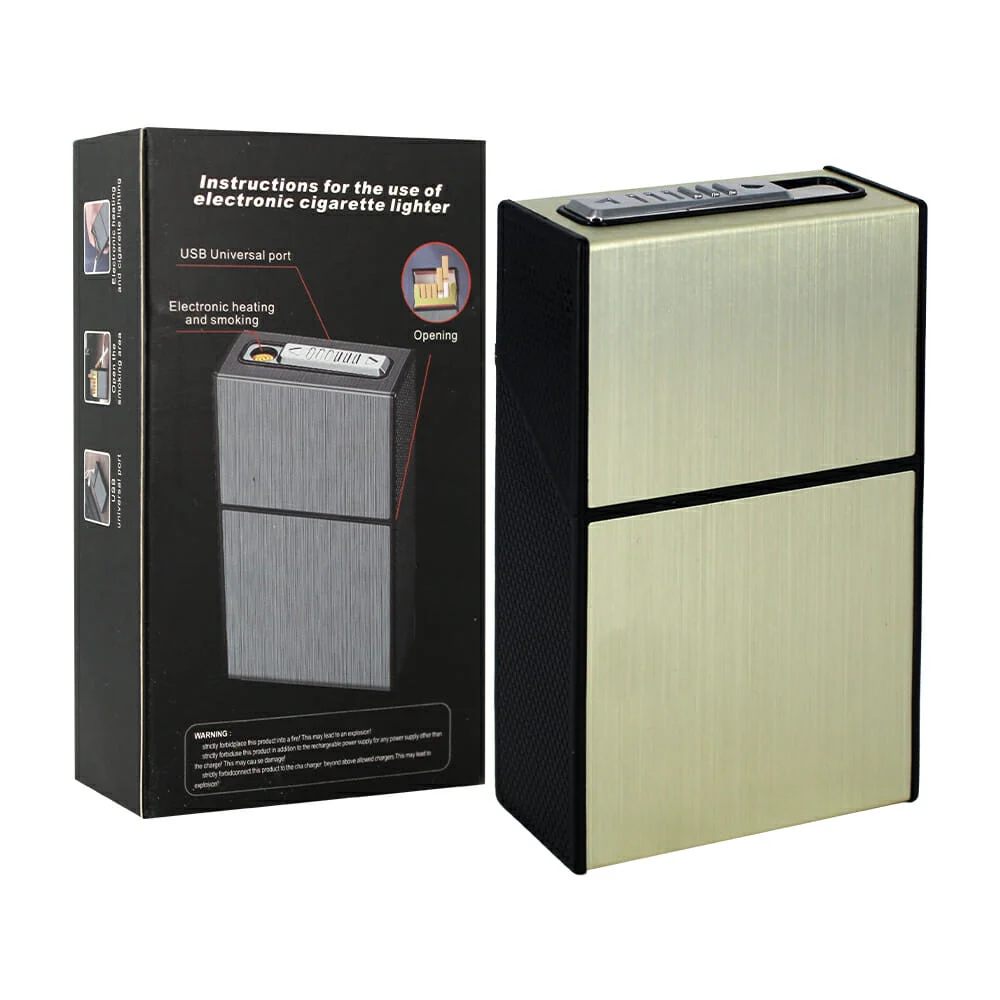 Encendedor de resistencia recargable cigarrera grande, variedad de co…