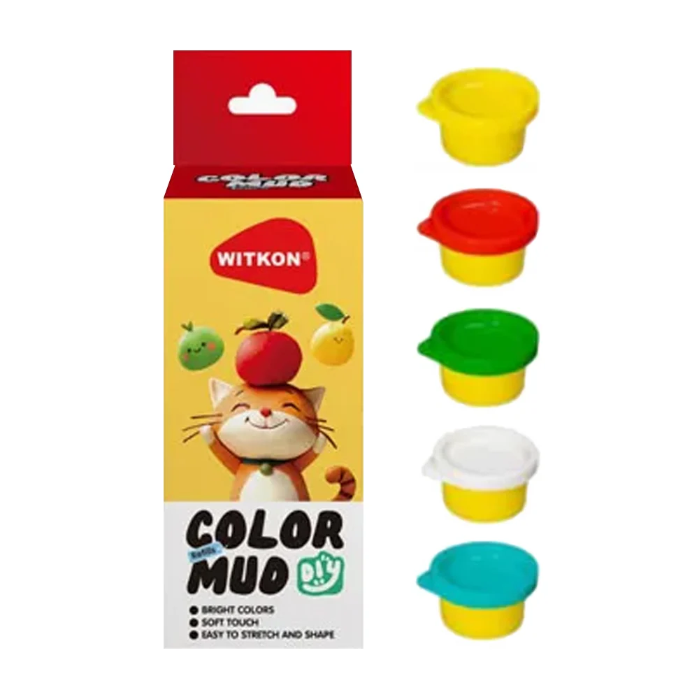 Paquete con 5 masitas plastilina moldeable witkon de diversos colores