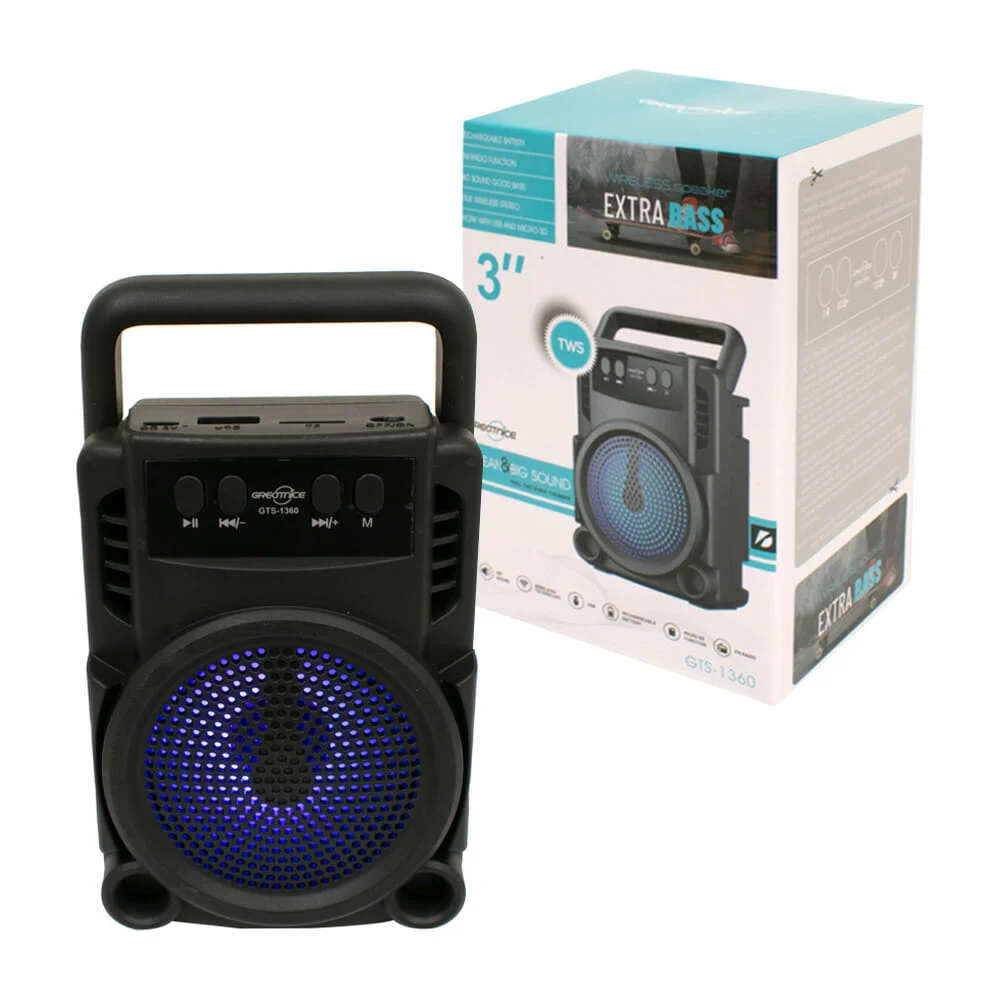 Bocina bluetooth greatnice de 3 pulgadas con función de radio, carga …