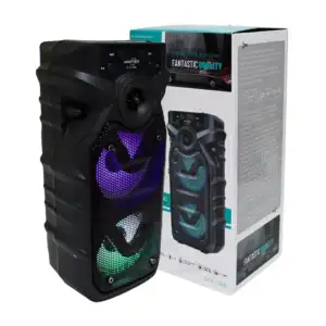 Bocina bluetooth de 3x2 pulgadas con luz led, puerto usb-tf, fm, tws …