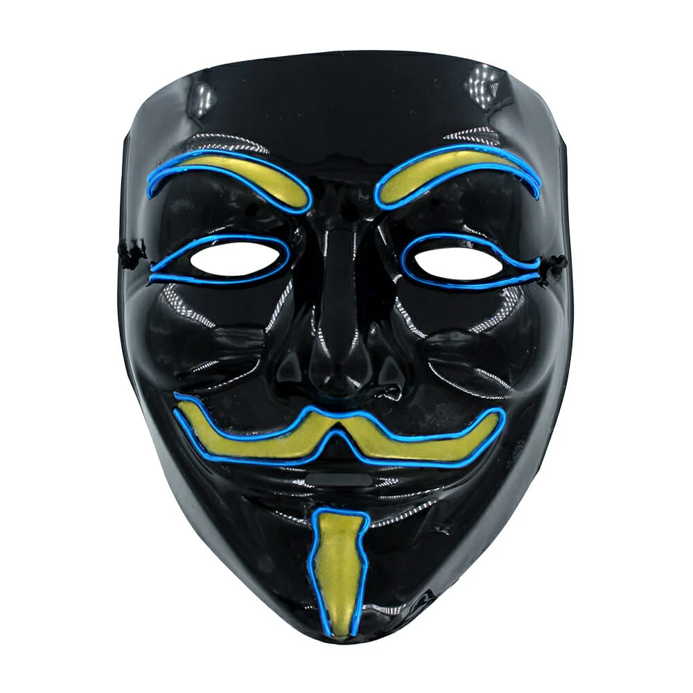 1pza Máscara con luz neón y diseño de anonymous, variedad de colores …