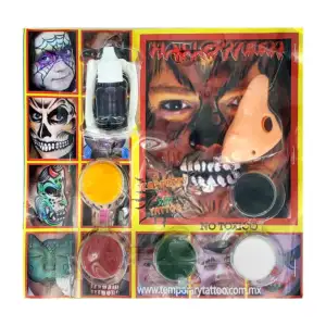 Maquillaje de Halloween grande con 5 pinturas de colores y accesorios…