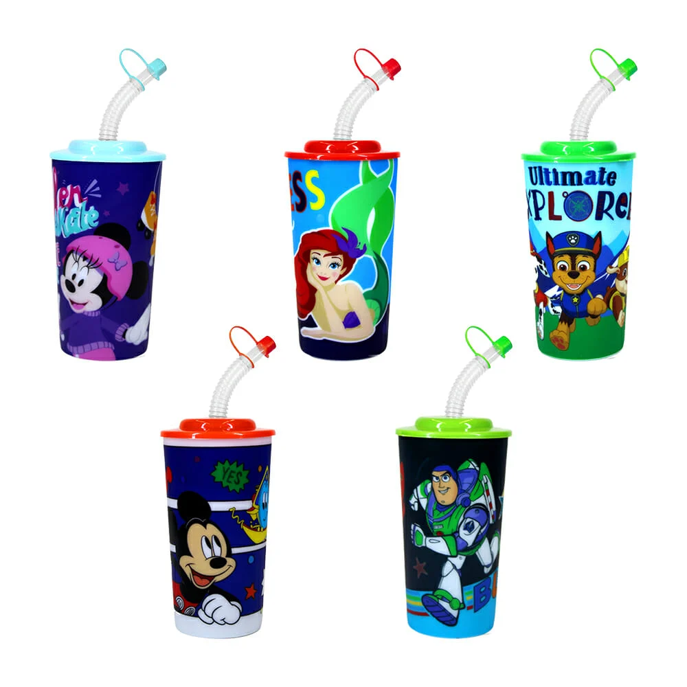 1pza Vaso lenticular de plástico con capacidad de 450ml, popote y dis…