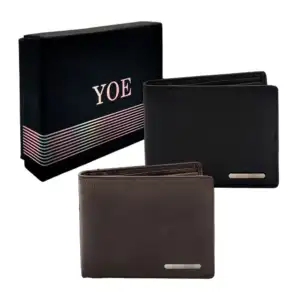 Cartera / billetera yoe de color liso y placa plateada para hombre / …