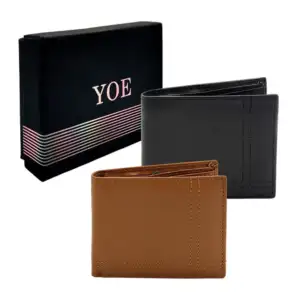 Cartera / billetera yoe de color liso con detalles cosidos para hombr…